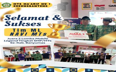 Perdana Mengikuti Ajang E-Sport, MTs Ma'arif NU 1 Kedungbanteng Raih Juara 2 Tingkat SMP/MTs se-Kabupaten Banyumas