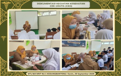 Wujudkan Generasi Sehat, MTs Ma'arif NU 1 Kedungbanteng Gelar Cek Kesehatan Gratis